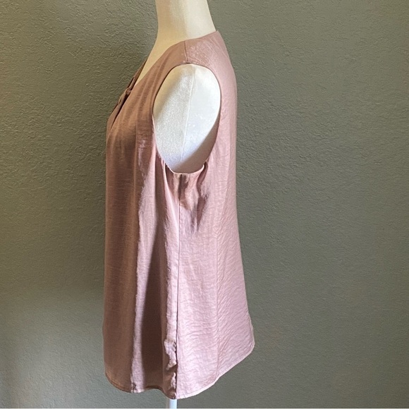 Cabi Button Blouse Fawn Blush Dusty Rose Mauve Lined Womens Medium Top - Picture 4 of 10